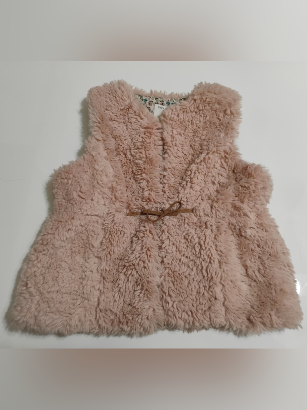 Zara Pink Faux Fur Kids Vest with Toggle
